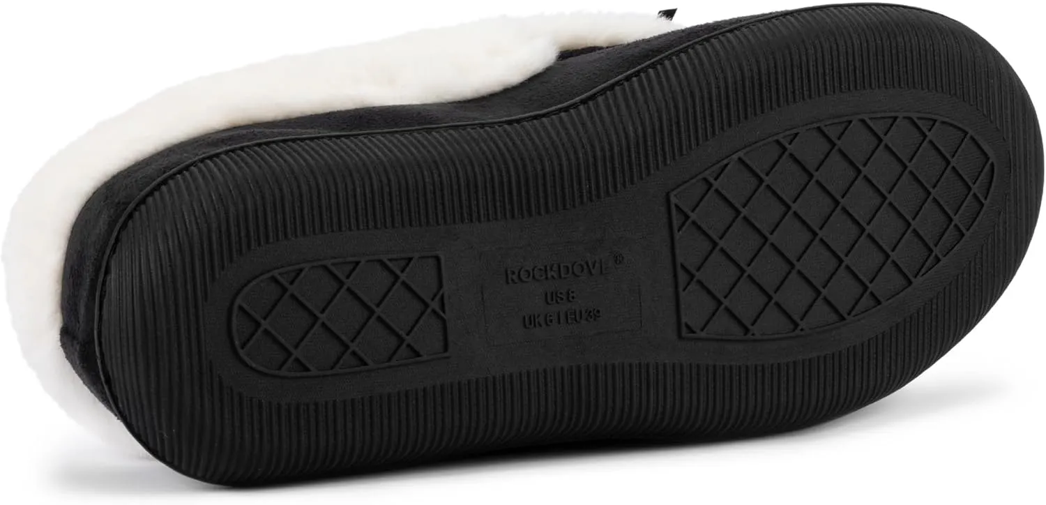 RockDove Women's Faux Fur Lined Micro Suede Moccasin Slipper