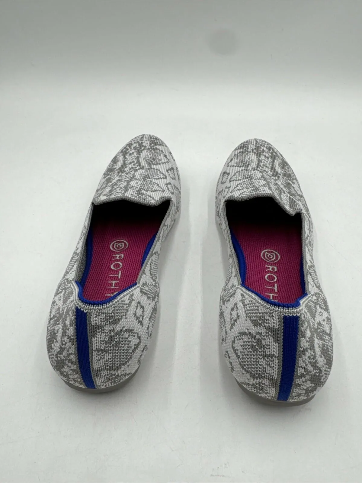 Rothy’s Loafer Flat Gray Python Print Knit Round Toe Flats Women’s Size 9 - Very Good