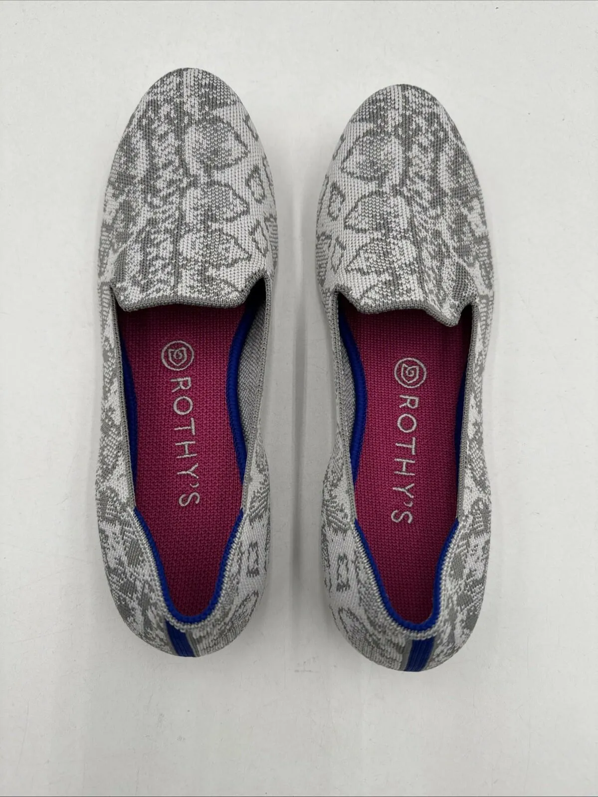 Rothy’s Loafer Flat Gray Python Print Knit Round Toe Flats Women’s Size 9 - Very Good
