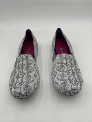 Rothy’s Loafer Flat Gray Python Print Knit Round Toe Flats Women’s Size 9 - Very Good