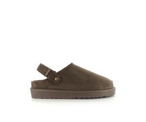 Ruby: Memory Foam Ankle Strap Faux Fur Slippers - Mocca