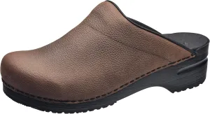 Sanita Karl Textured Oiled Leather Professional Clogs for Men - Arch Support, Durable, Open-Back, APMA Approved Slip-On Shoes