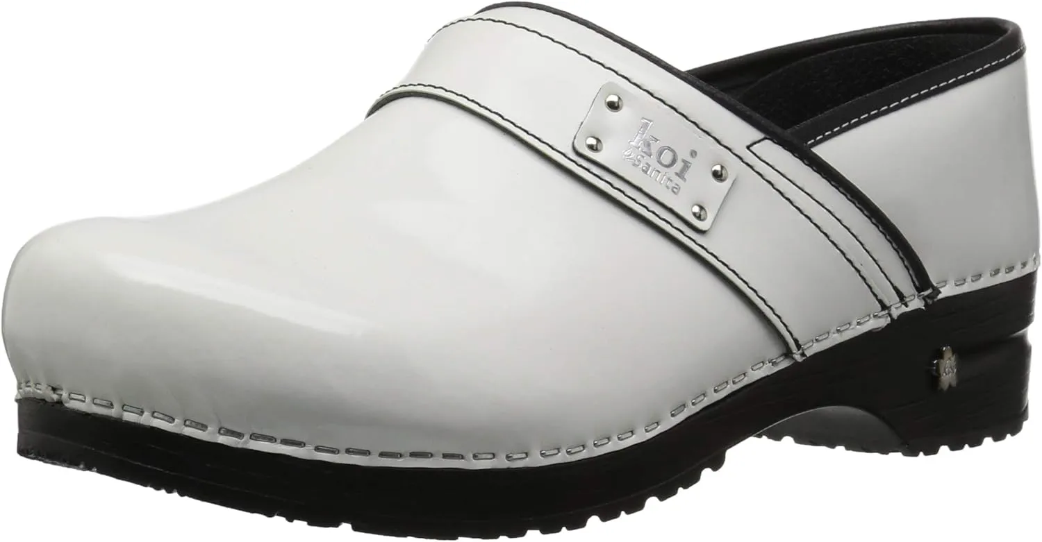 Sanita Lindsey Patent Leather Clogs for Women - Arch Support, Durable, APMA-Approved Slip-On Shoes
