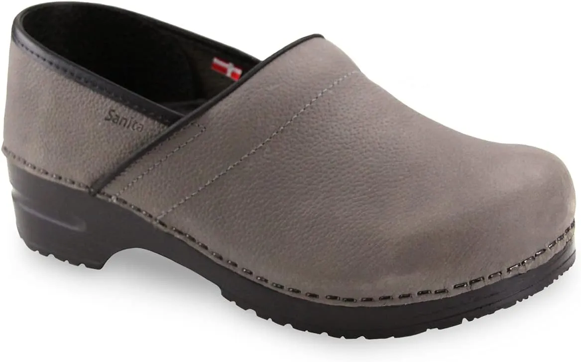 Sanita Pro Textured Oiled Professional Clogs for Women - Arch Support, Durable, Closed-Back Slip-On Shoes