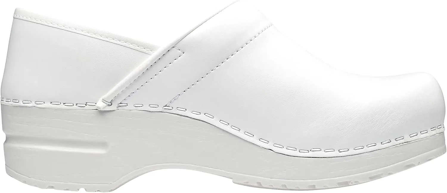 Sanita PU-Coated Leather Clogs for Women - Arch Support, Durable, Closed-Back, APMA-Approved Slip-On Shoes