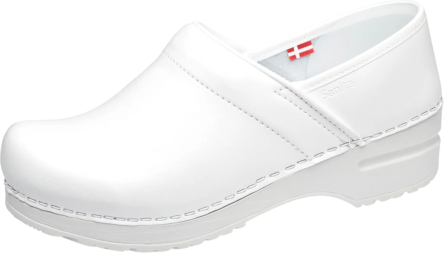 Sanita PU-Coated Leather Clogs for Women - Arch Support, Durable, Closed-Back, APMA-Approved Slip-On Shoes