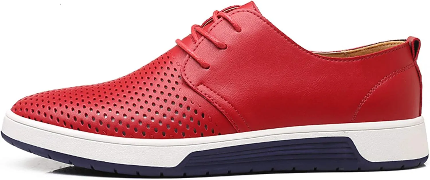 Santimon Men's Oxfords Shoes Casual Lace Up Breathable Formal Dress Mens Slip On Sneakers