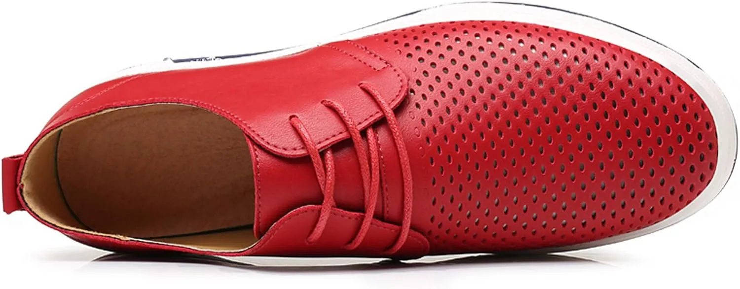 Santimon Men's Oxfords Shoes Casual Lace Up Breathable Formal Dress Mens Slip On Sneakers