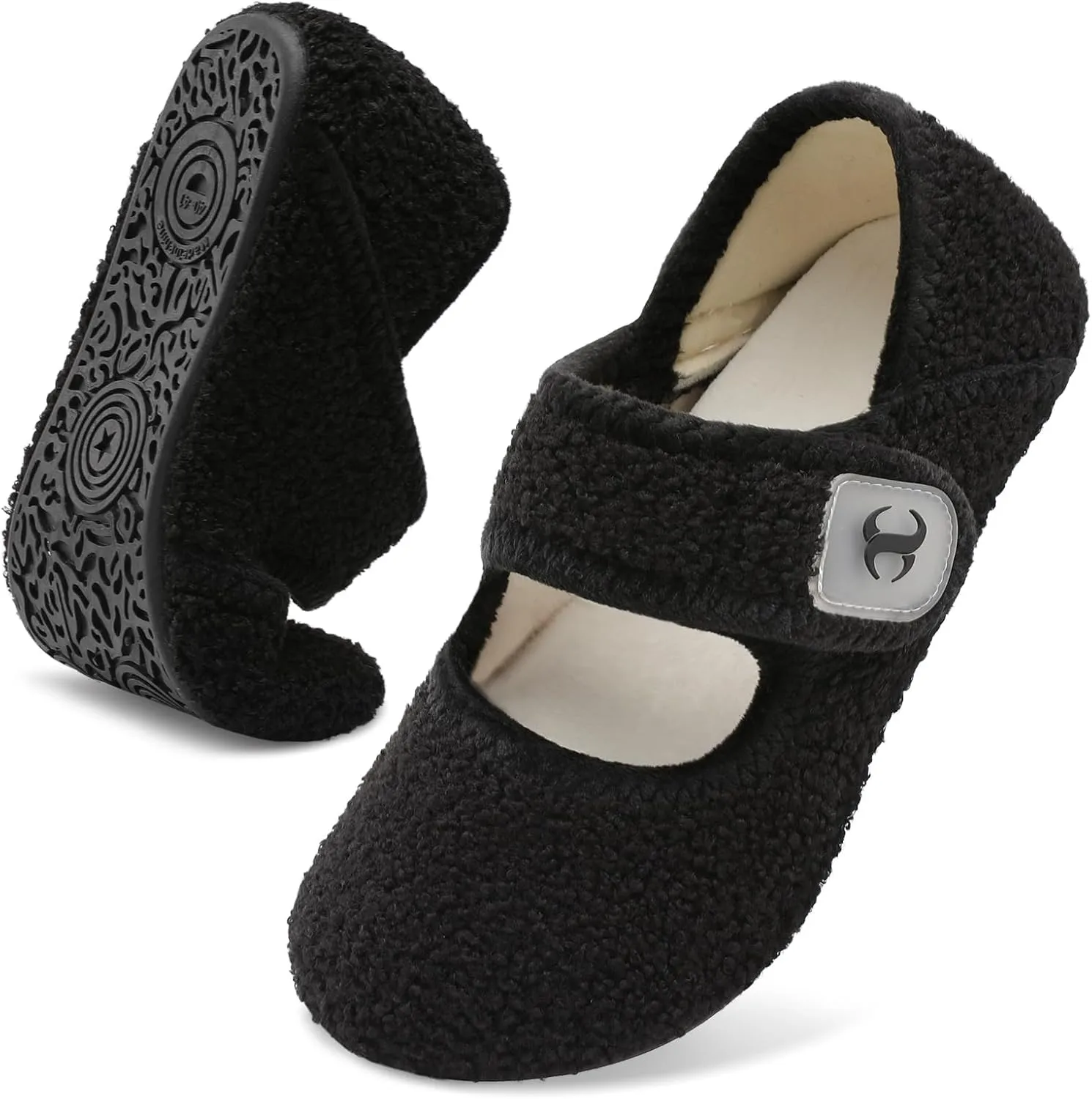 Scurtain Comfy House Slippers for Women Men Wide Diabetic Sock Slippers Soft Slip On Slippers Cozy Barefoot House Shoes