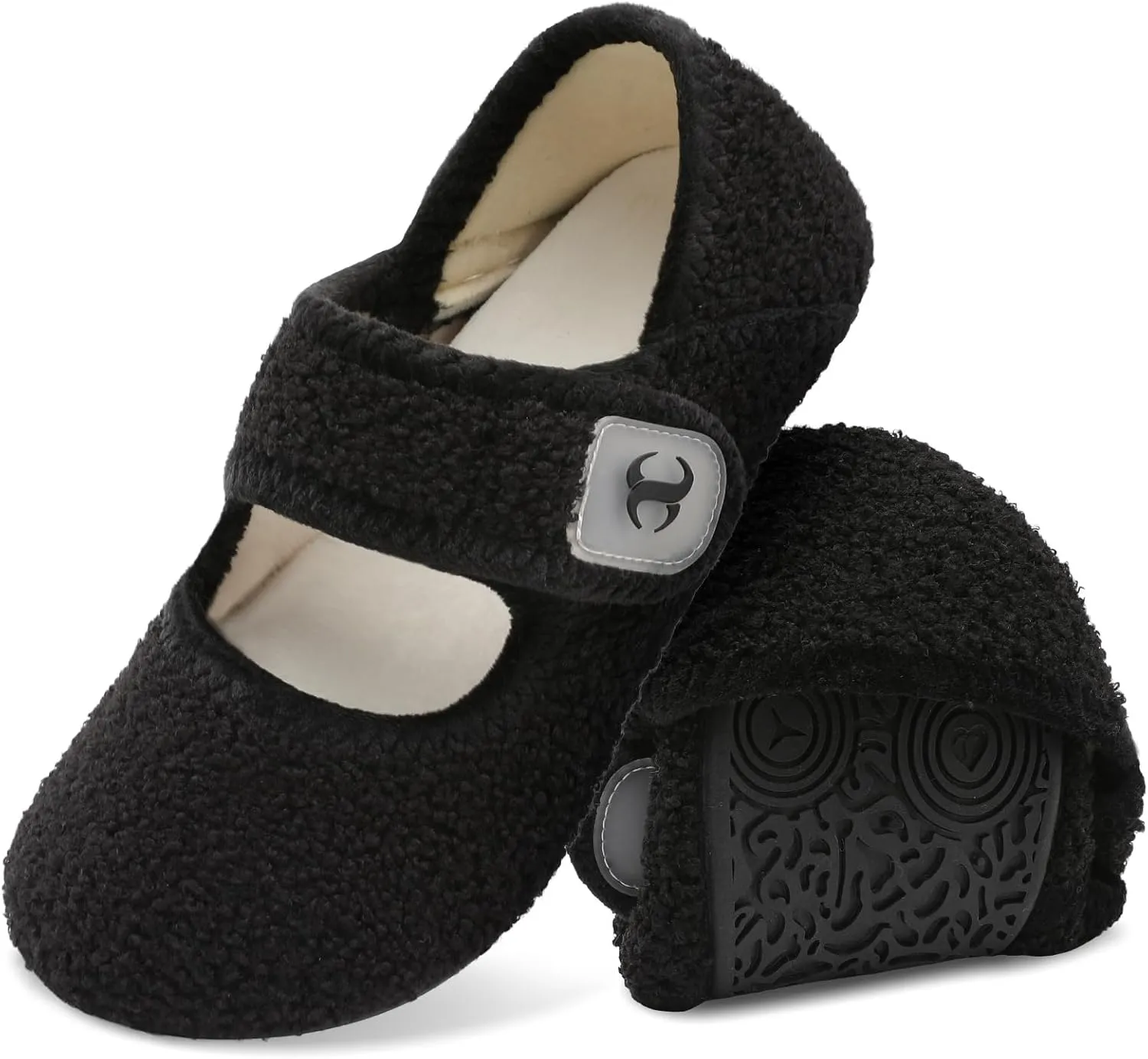 Scurtain Comfy House Slippers for Women Men Wide Diabetic Sock Slippers Soft Slip On Slippers Cozy Barefoot House Shoes