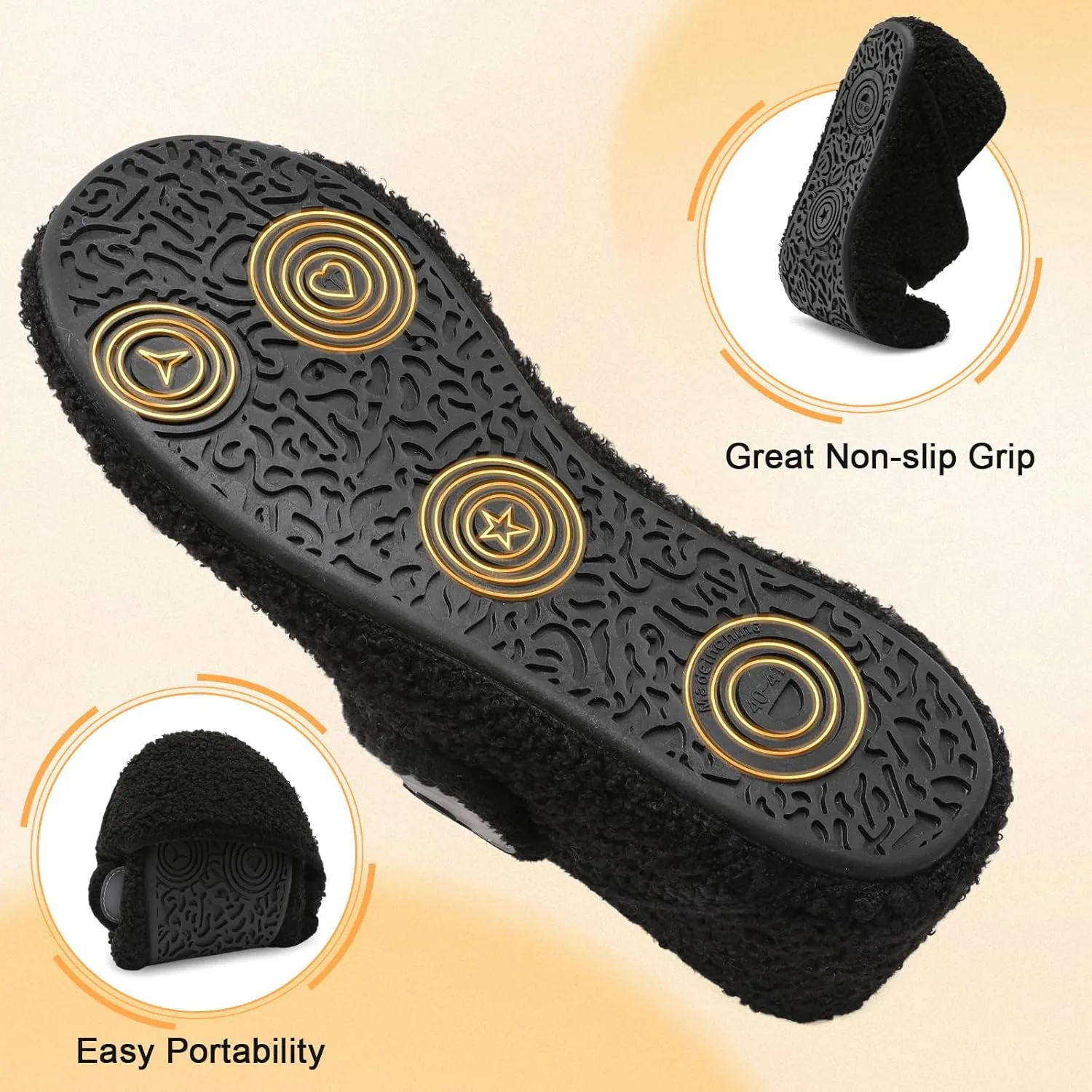 Scurtain Comfy House Slippers for Women Men Wide Diabetic Sock Slippers Soft Slip On Slippers Cozy Barefoot House Shoes