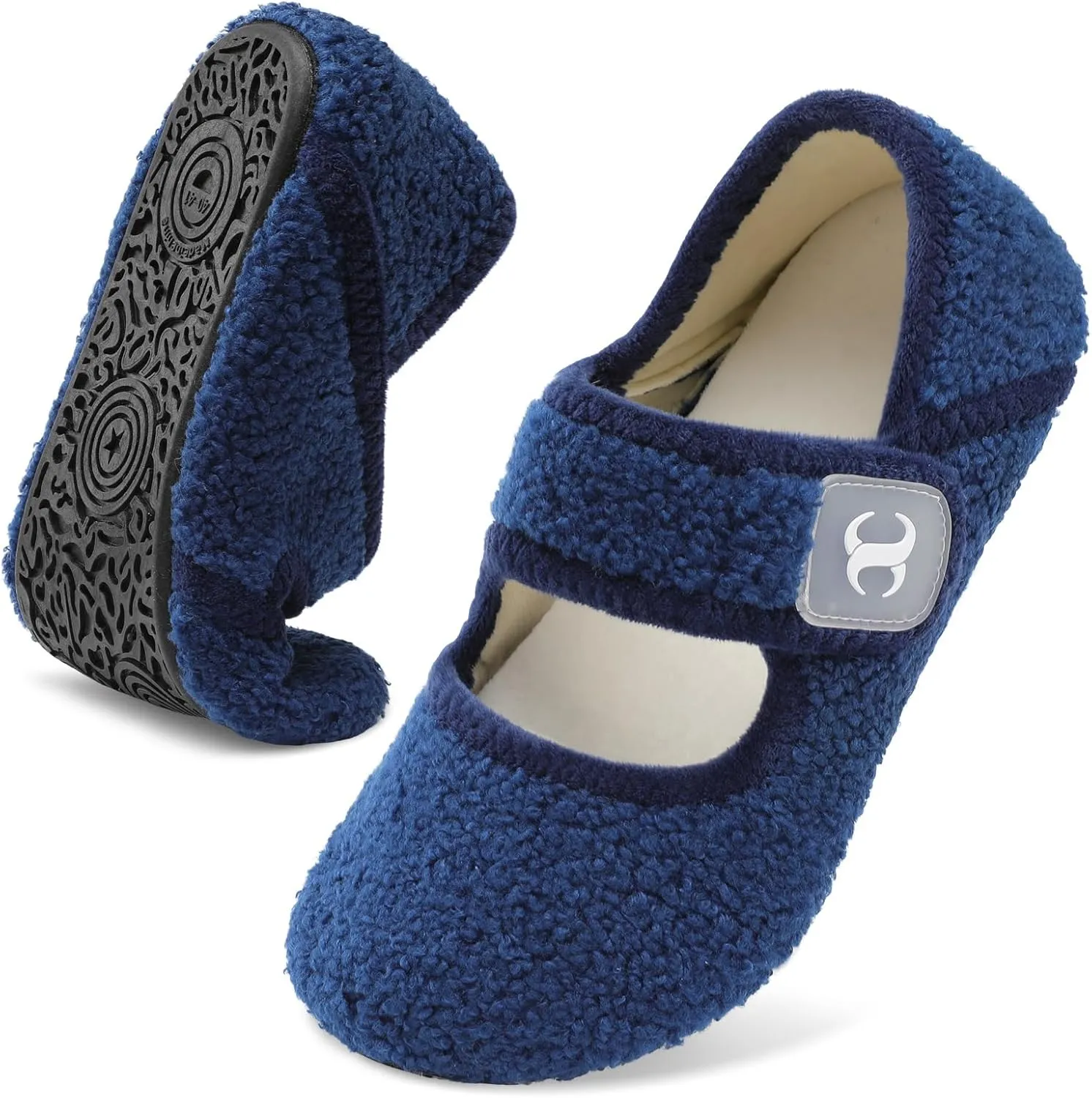Scurtain Comfy House Slippers for Women Men Wide Diabetic Sock Slippers Soft Slip On Slippers Cozy Barefoot House Shoes