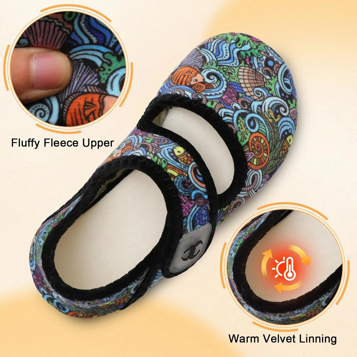 Scurtain Comfy House Slippers for Women Men Wide Diabetic Sock Slippers Soft Slip On Slippers Cozy Barefoot House Shoes
