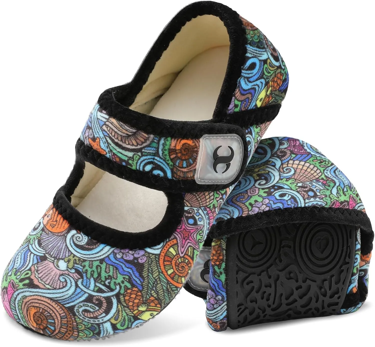 Scurtain Comfy House Slippers for Women Men Wide Diabetic Sock Slippers Soft Slip On Slippers Cozy Barefoot House Shoes