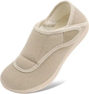 Scurtain Womens Slippers Comfy Wide Diabetic Slippers Adjustable Walking Shoes Neuropathy Orthopedic Recovery House Shoes