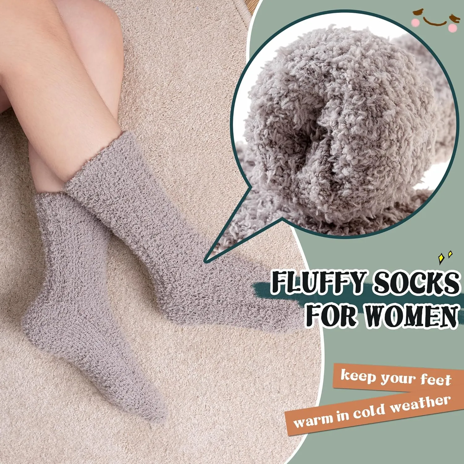 SeeyAN Womens Fuzzy Socks Fluffy Warm Slipper Winter Comfy Thermal Cozy Plush Sleep Home Cabin Socks