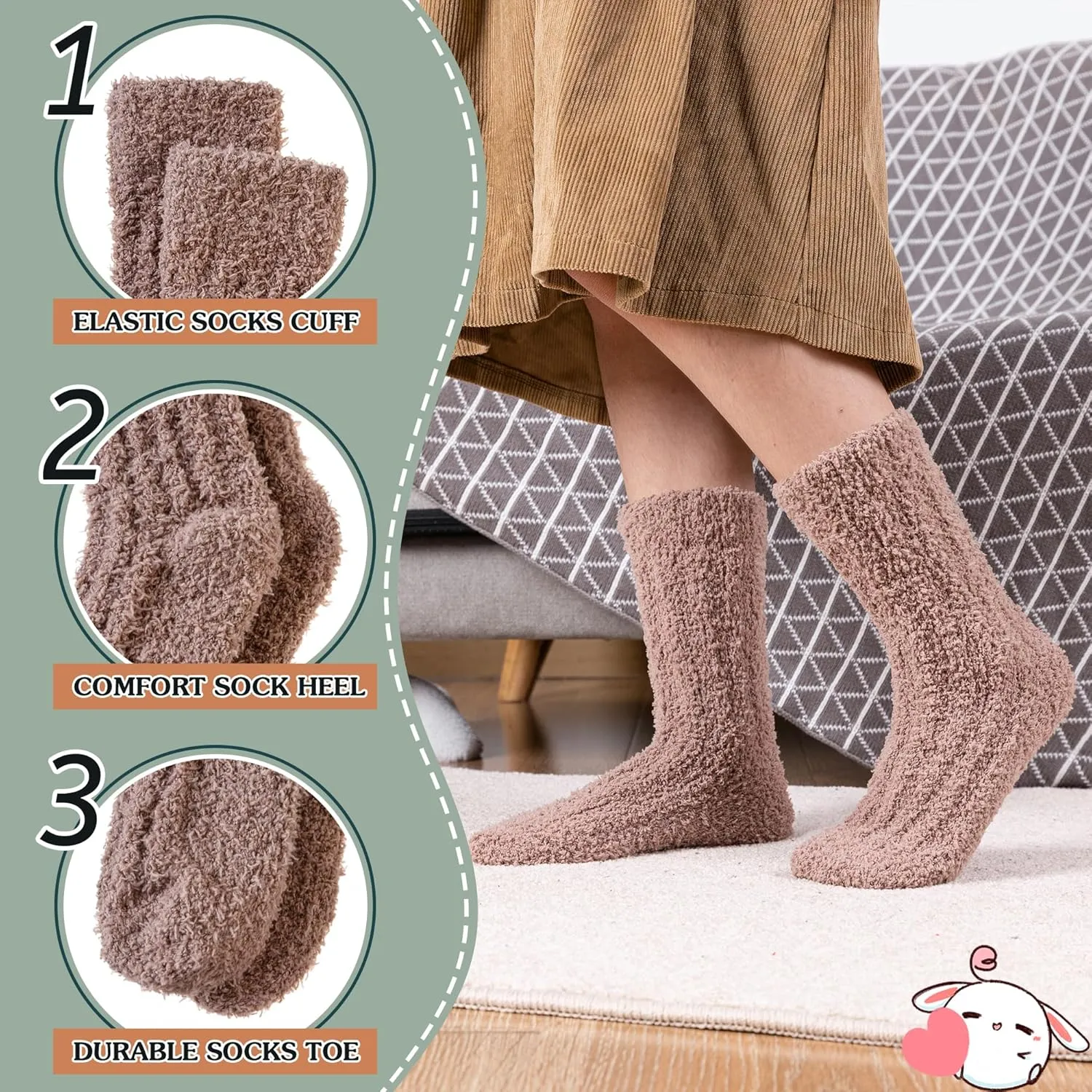 SeeyAN Womens Fuzzy Socks Fluffy Warm Slipper Winter Comfy Thermal Cozy Plush Sleep Home Cabin Socks
