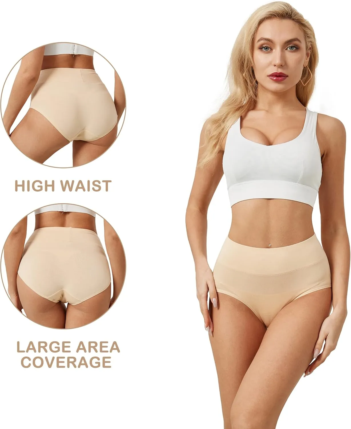 SERISIMPLE Viscose Bamboo Women Luxury Underwear Silky Comfy Ultra Soft Briefs Stretch High&Mid Waist Panties 4 pack