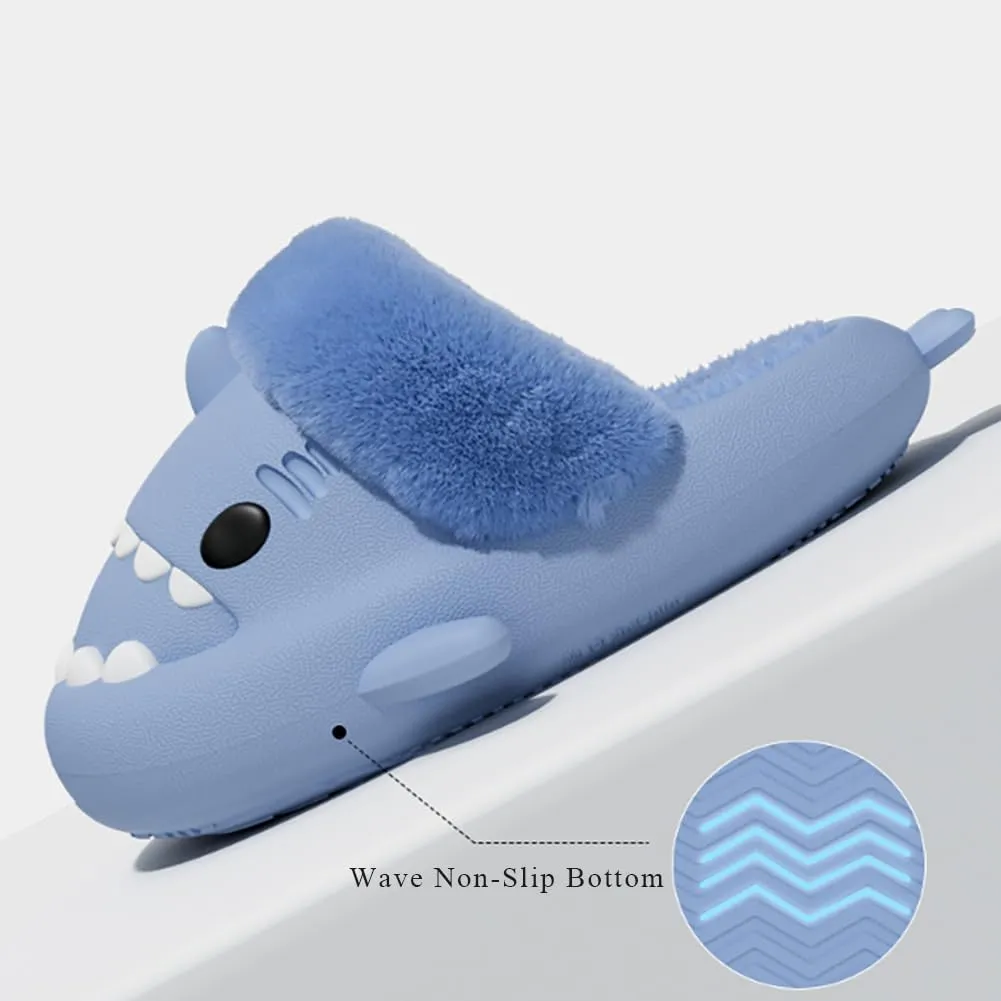 Sharklas Originales Kids Polares, Summer and Winter Shark Slides Detachable Warm Fuzzy Slippers, Comfy Waterproof Slides