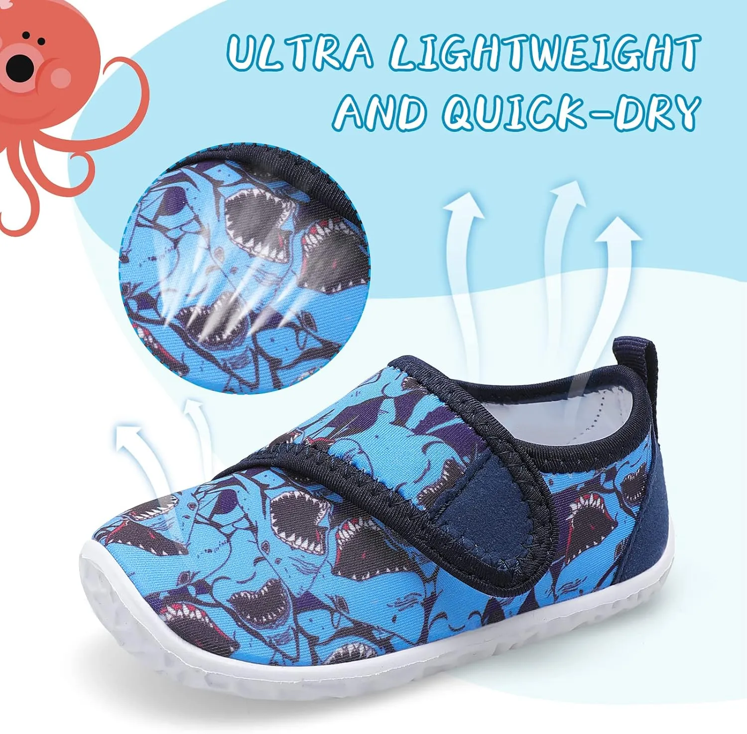 shopUAL Toddler Water Shoes Kids Girls Boys Beach Aqua Socks Skin Barefoot Walking Water Shoes Quick Dry Non-Slip Breathable Swim Pool Surf