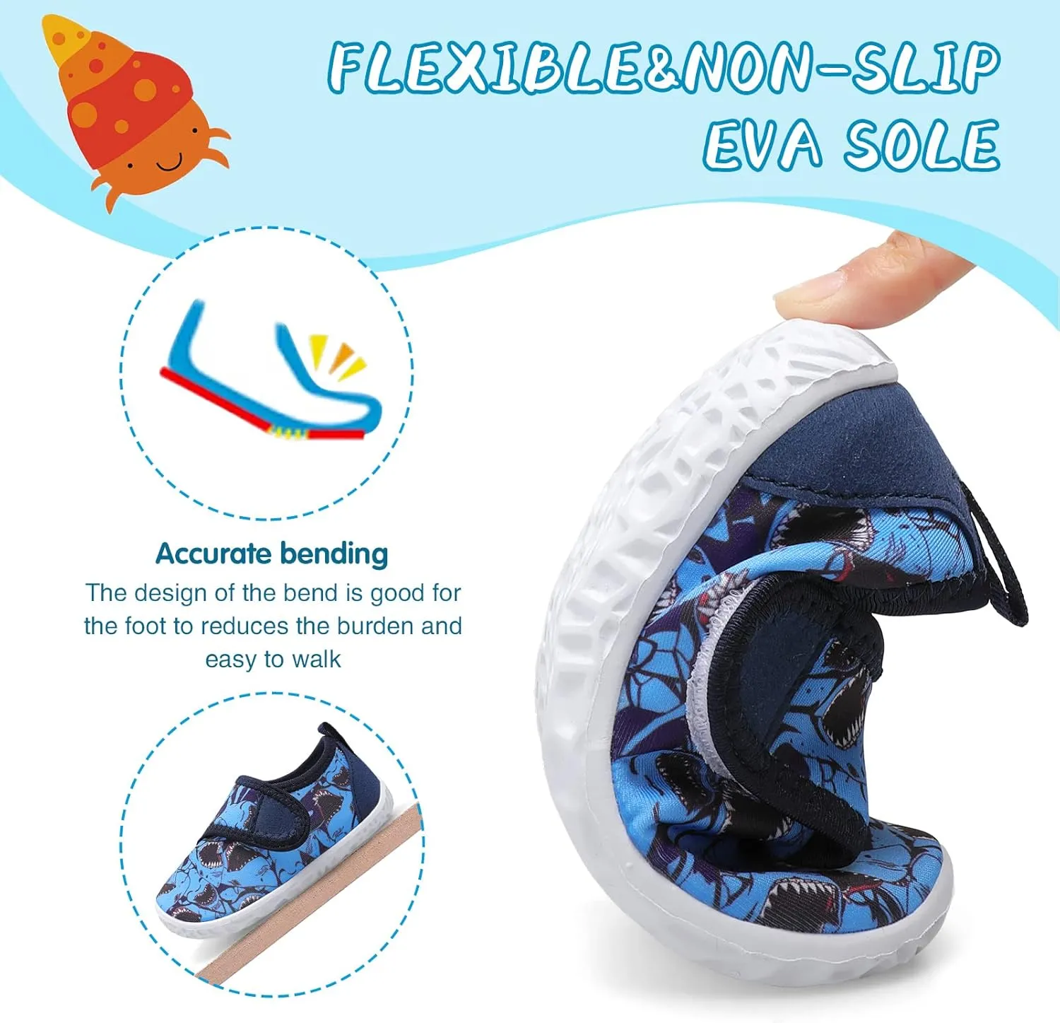 shopUAL Toddler Water Shoes Kids Girls Boys Beach Aqua Socks Skin Barefoot Walking Water Shoes Quick Dry Non-Slip Breathable Swim Pool Surf
