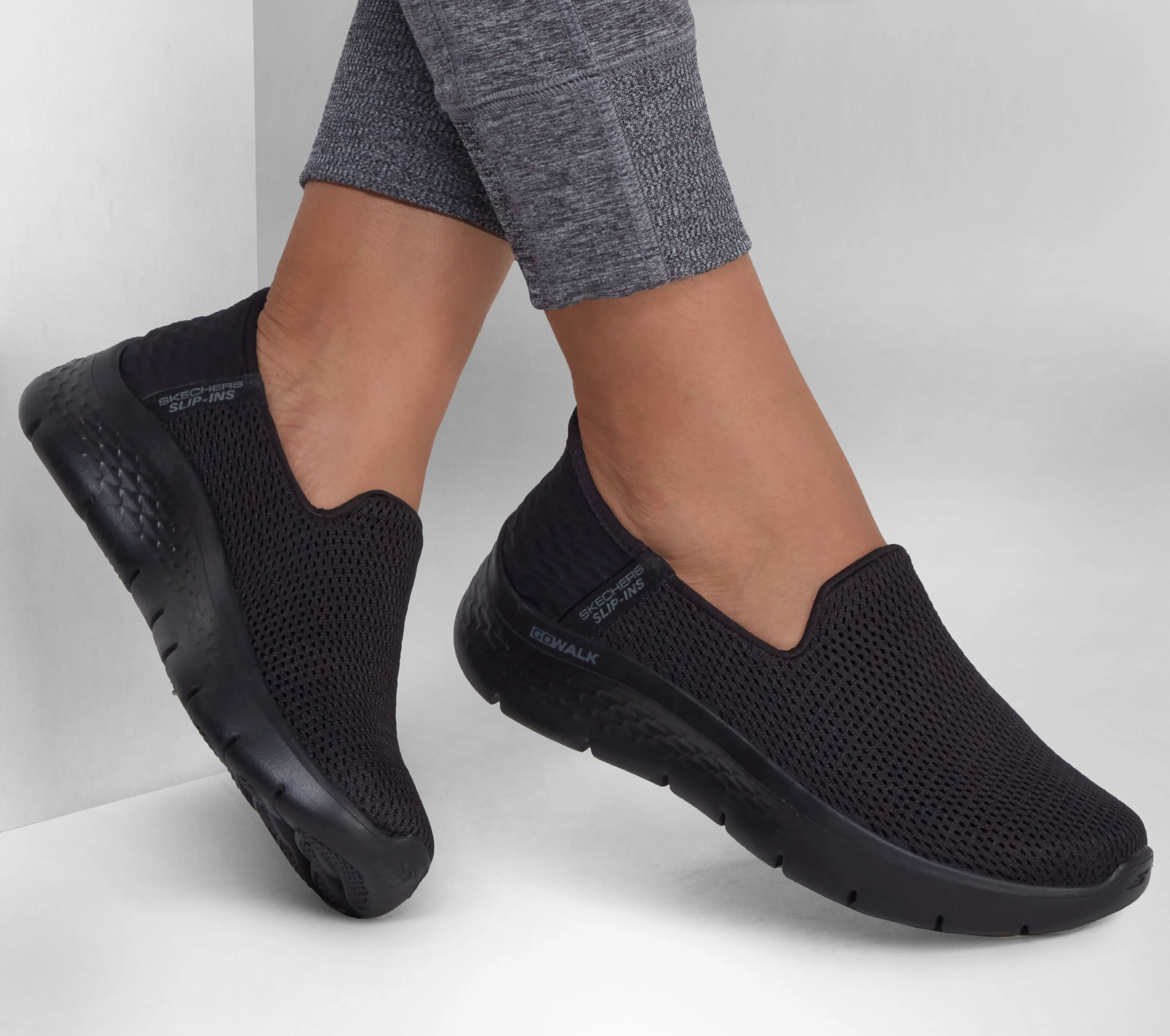 Skechers Womens Go Walk Flex Relish Black Hands Free Slip On Shoes