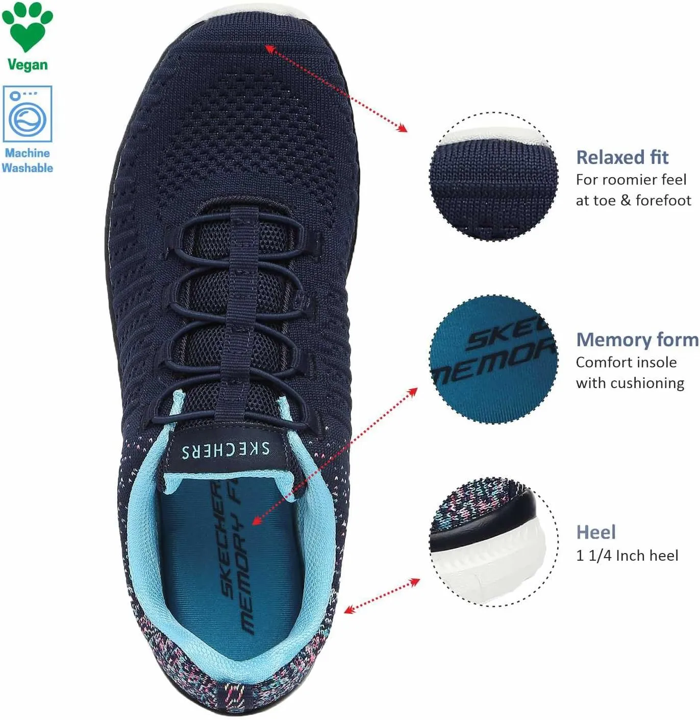 Skechers Women's, Virtue Sneaker - Wide Width
