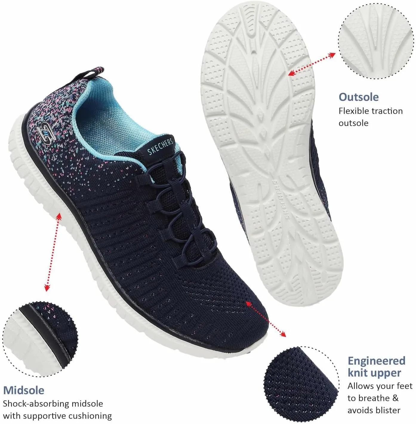 Skechers Women's, Virtue Sneaker - Wide Width