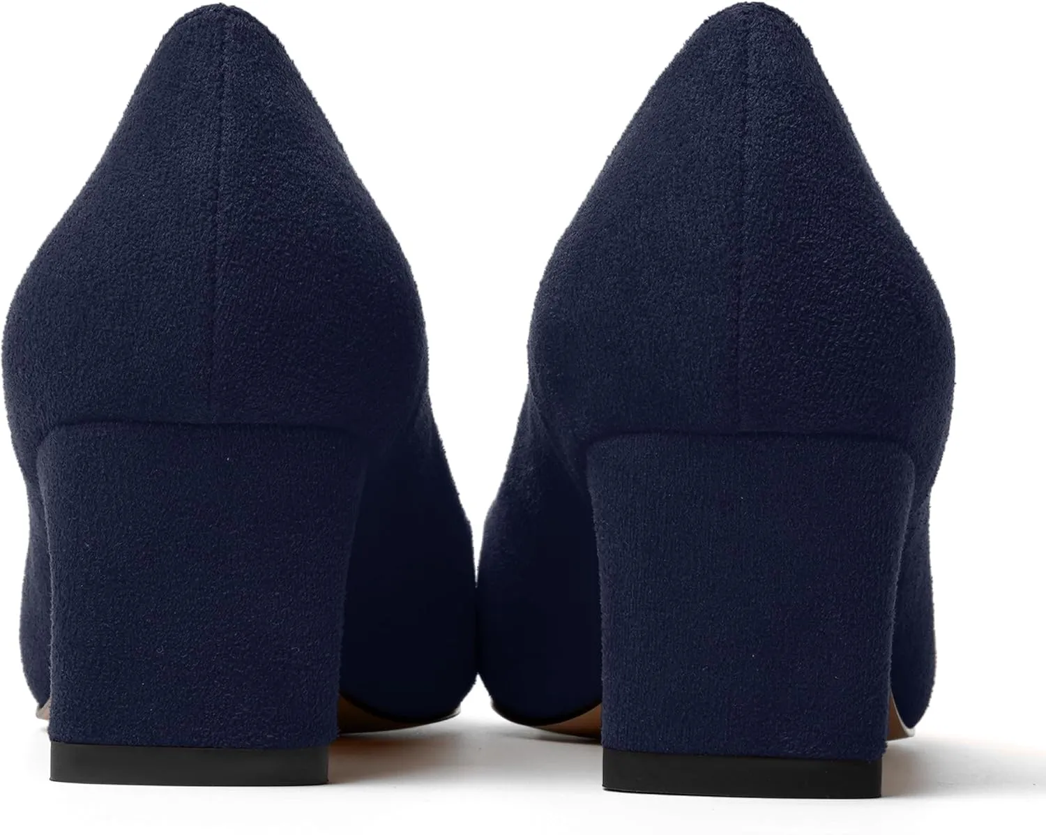 SKYSTERRY Womens Dating Cute Suede Round Toe Slip On Chunky Low Heel Pumps Shoes 2 Inch