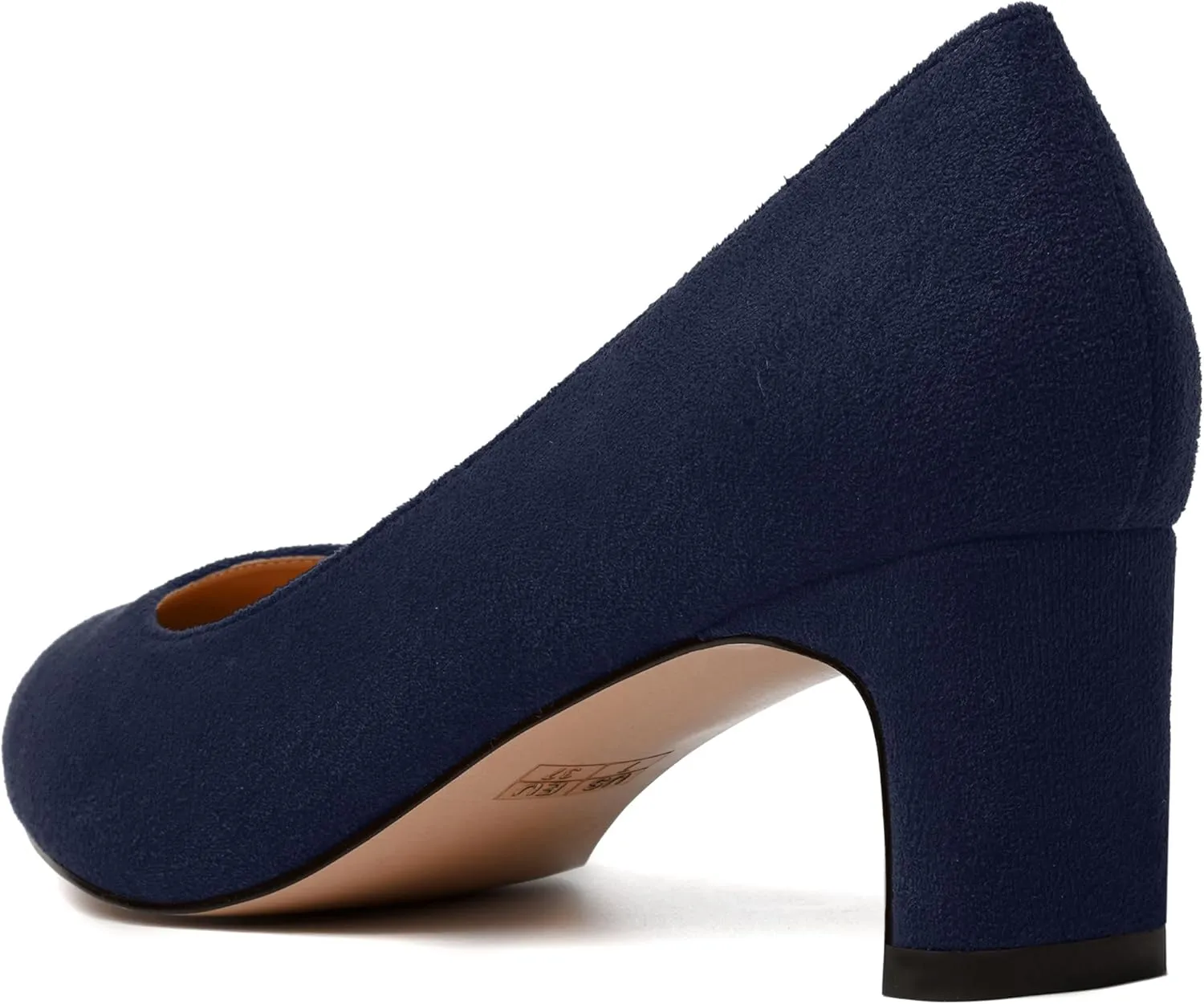 SKYSTERRY Womens Dating Cute Suede Round Toe Slip On Chunky Low Heel Pumps Shoes 2 Inch
