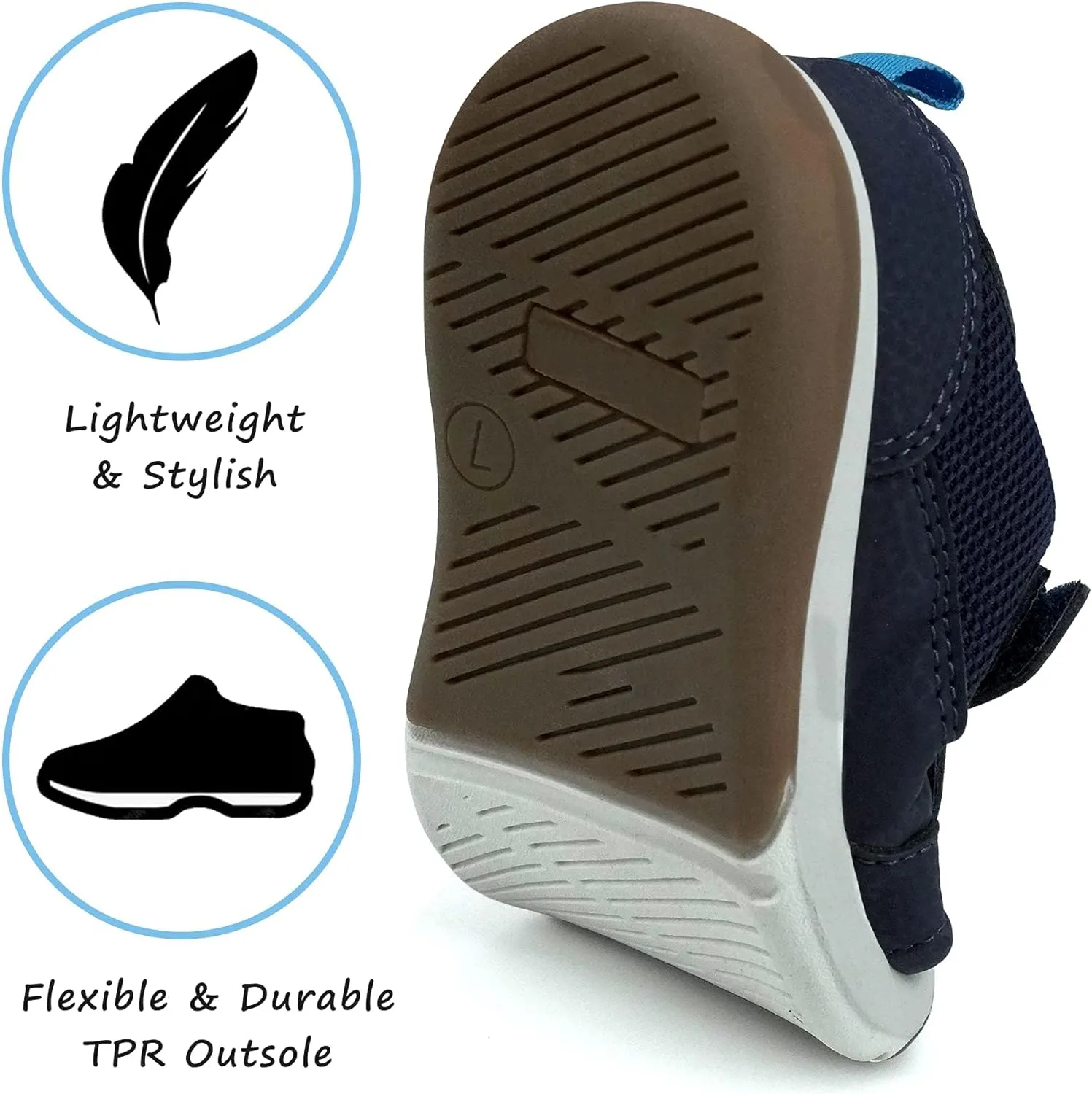 SKYWHEEL Toddler Boys Girls Tennis Shoes Kids Slip On Barefoot Shoes Wide Casual Walking Running Sneakers for Little Kids
