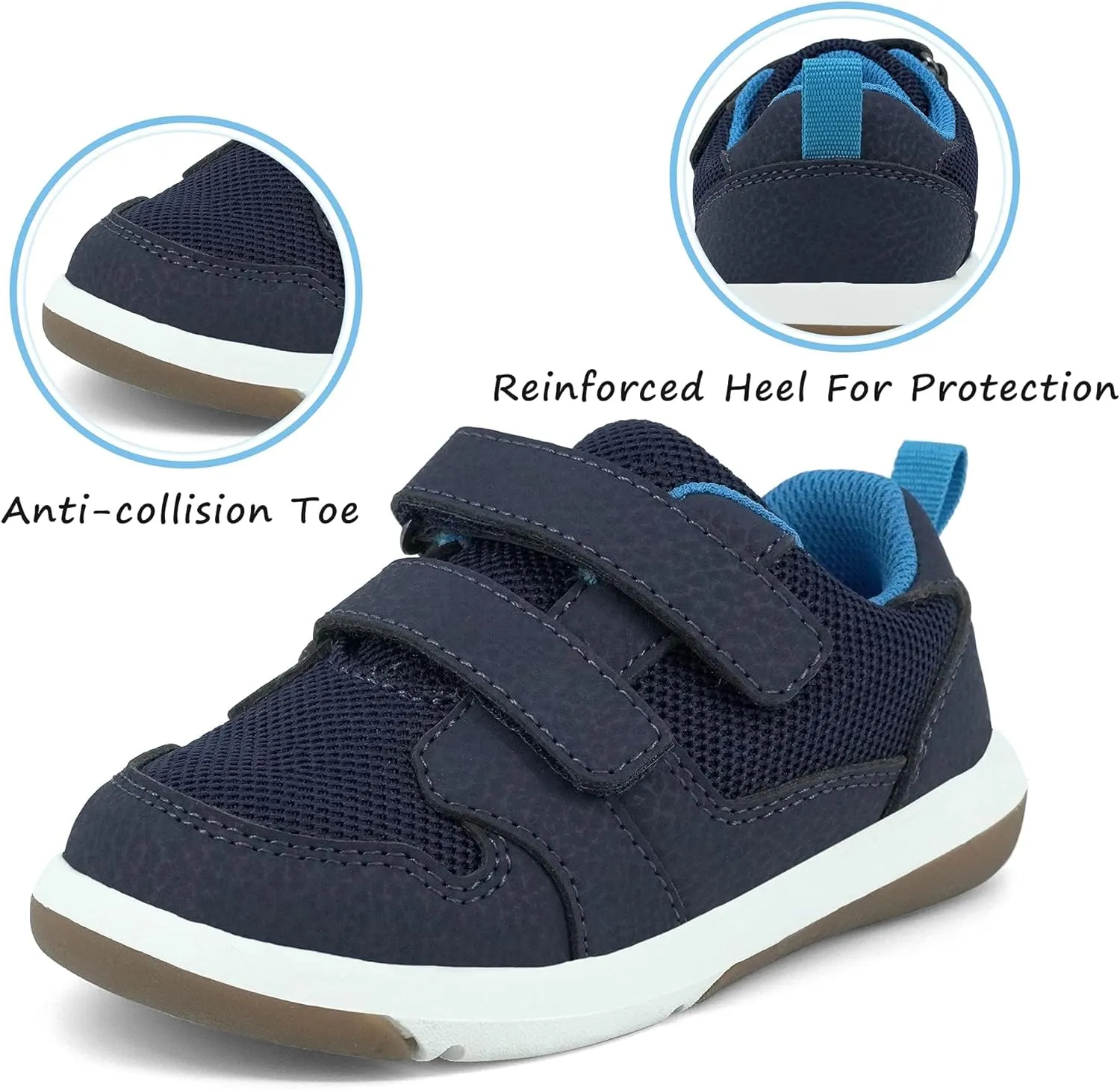 SKYWHEEL Toddler Boys Girls Tennis Shoes Kids Slip On Barefoot Shoes Wide Casual Walking Running Sneakers for Little Kids