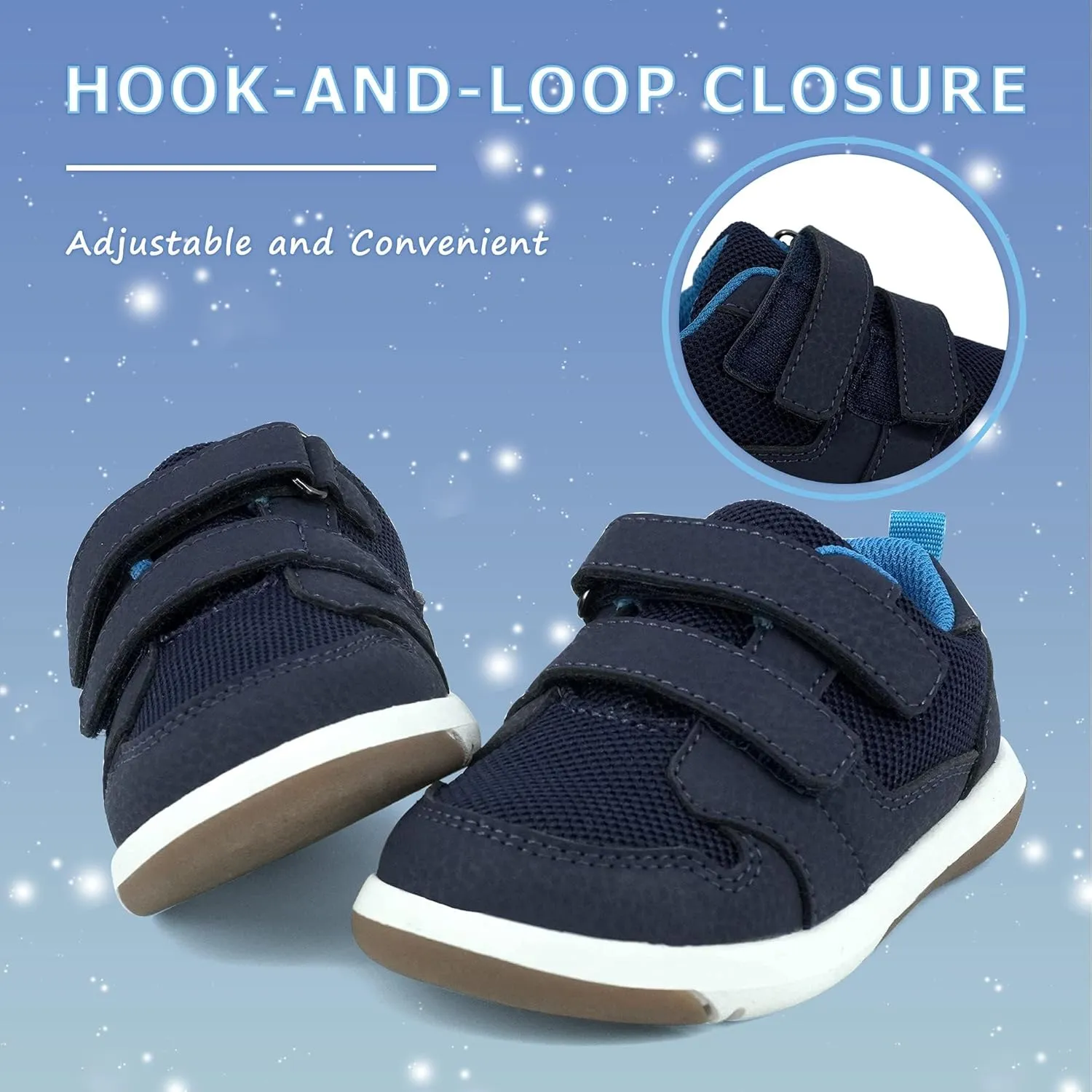 SKYWHEEL Toddler Boys Girls Tennis Shoes Kids Slip On Barefoot Shoes Wide Casual Walking Running Sneakers for Little Kids