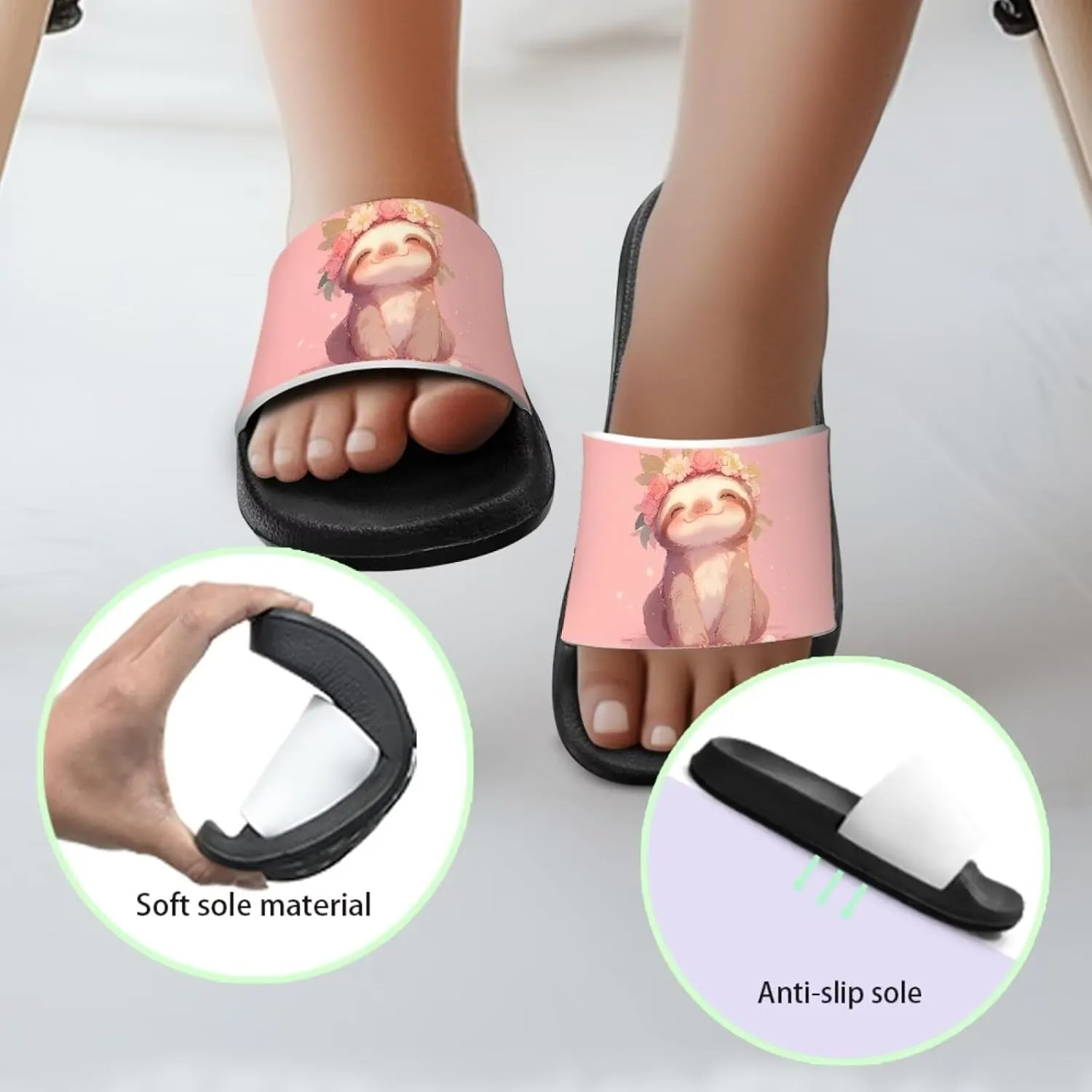 Slides for Girls Slides for Girls Toddler Slippers Shower Bathroom Non-Slip Open Toe Super Comfy Home House Slide Sandals