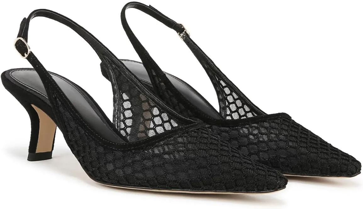 Slingback Pumps for Women Pointed Toe Heels Slip on Kitten Heels Sandals Dress Party Wedding