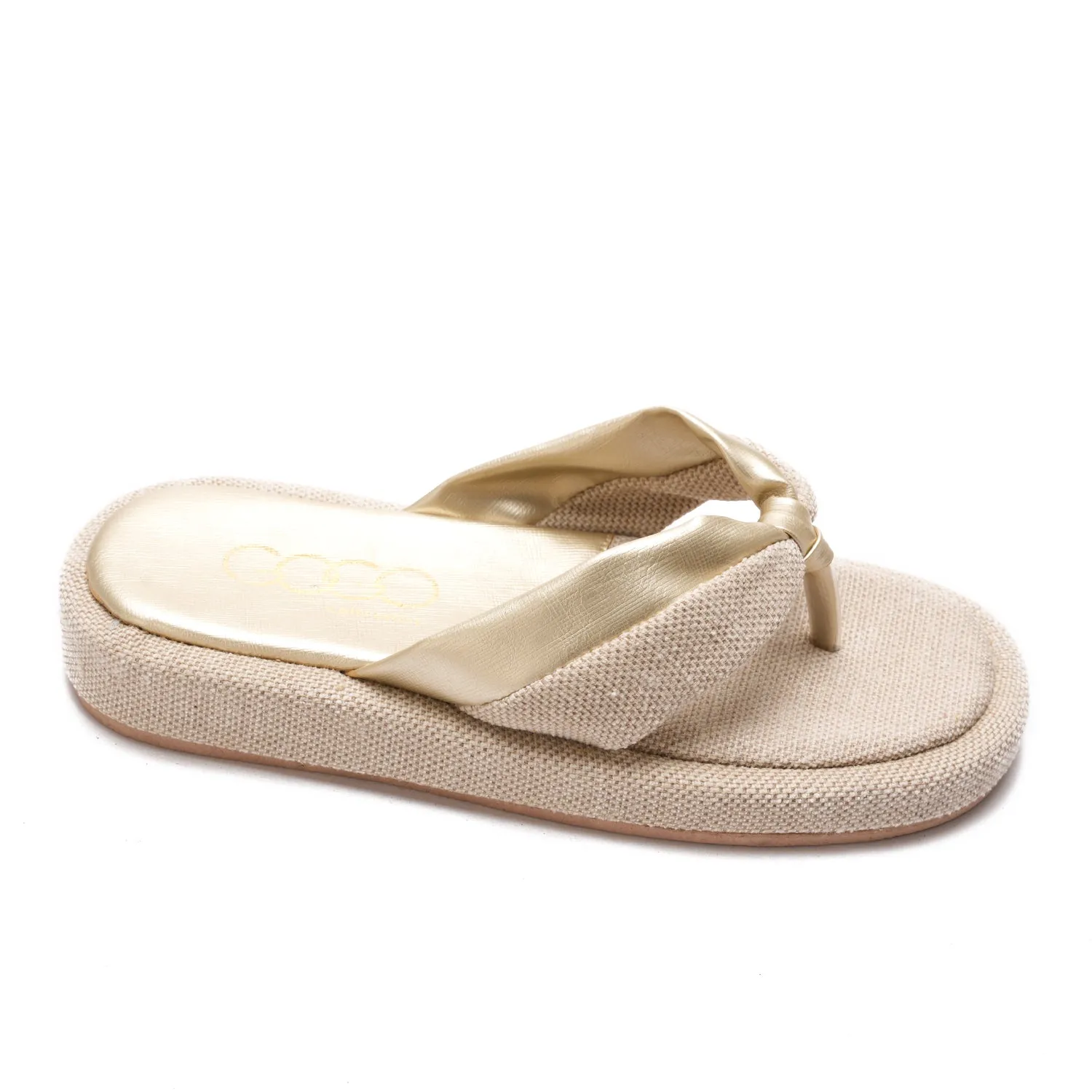 slipper tied with a knot - beige