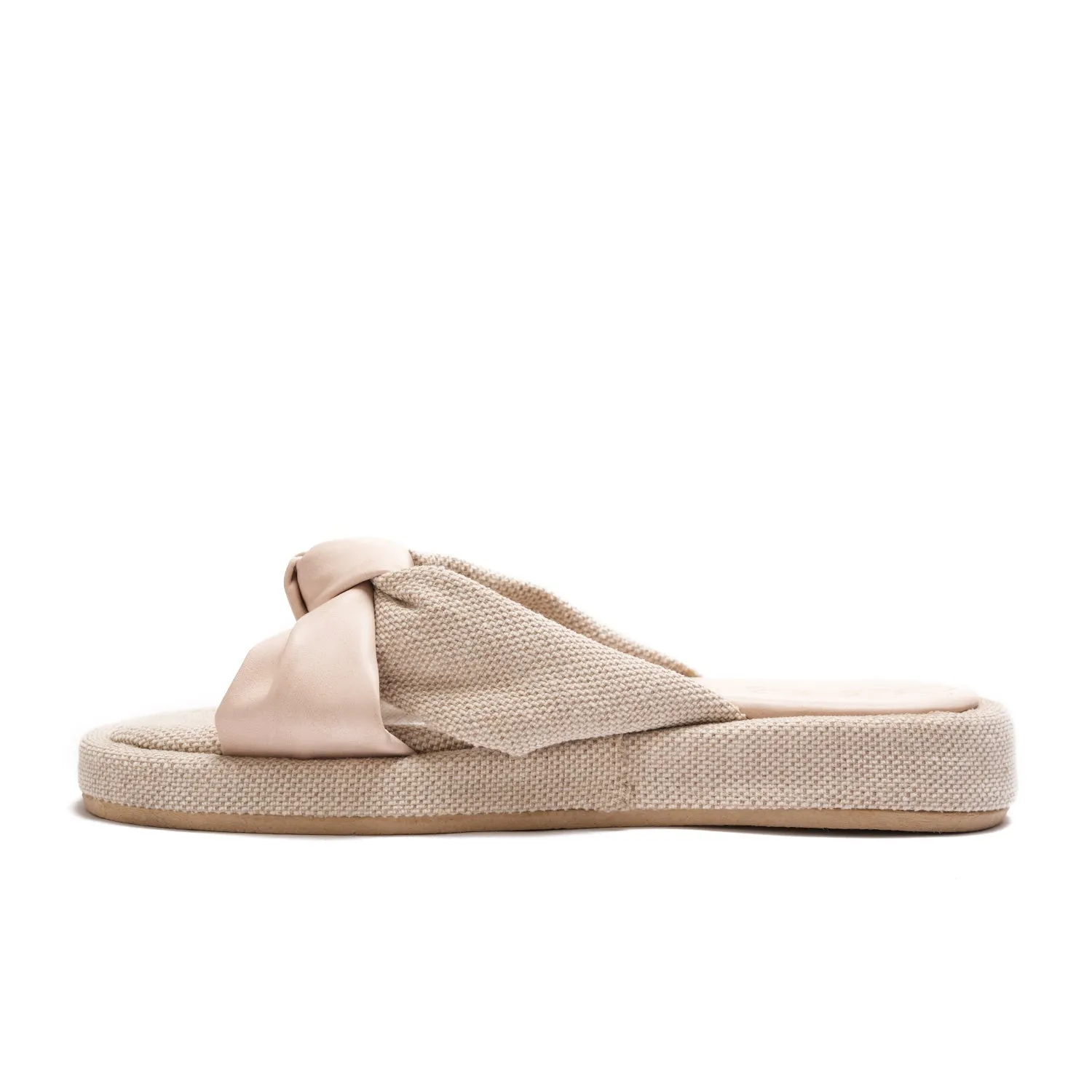 slipper tied with a knot - beige