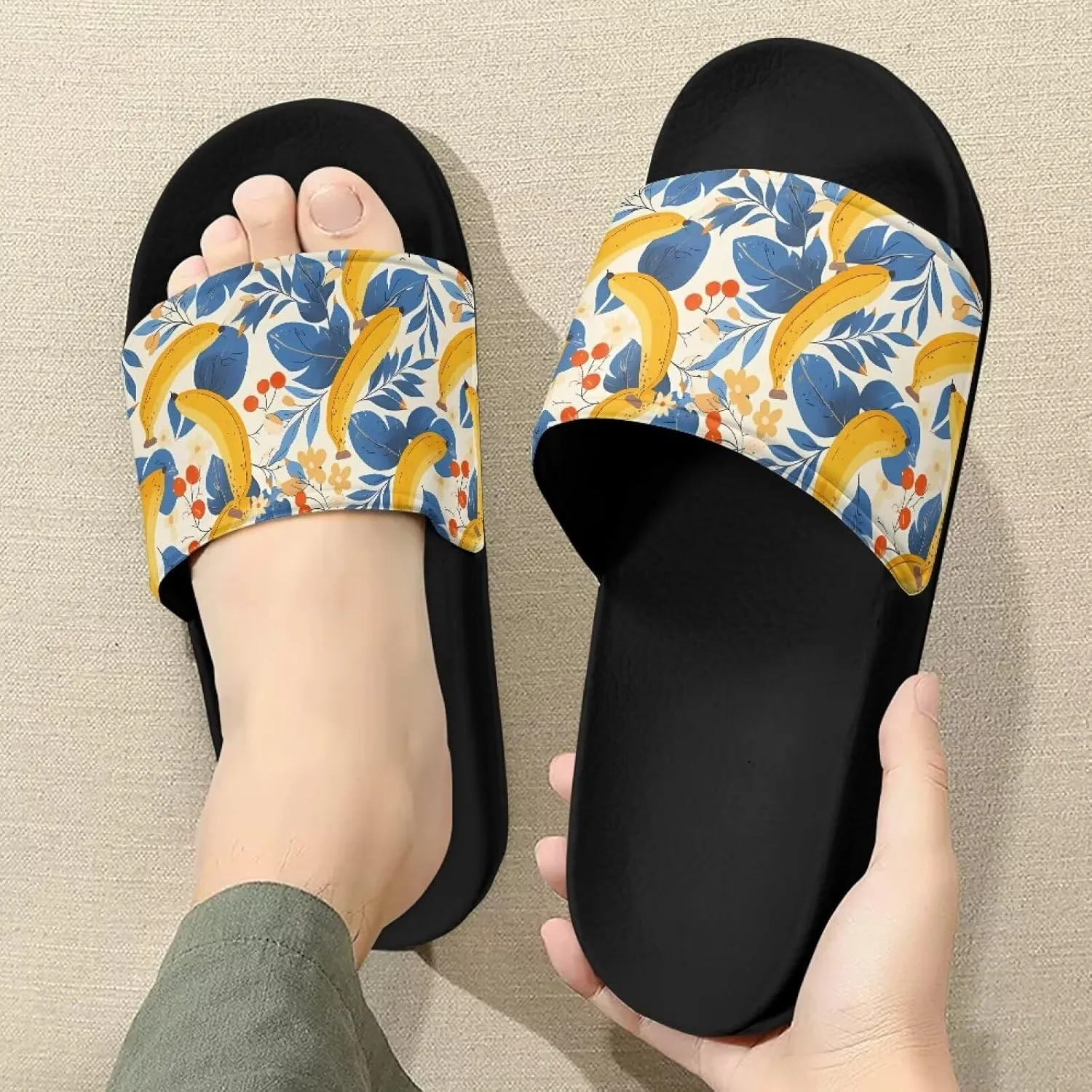 Slippers for Women and Men, Pillow House Slippers Shower Shoes Indoor Slides Bathroom Sandals