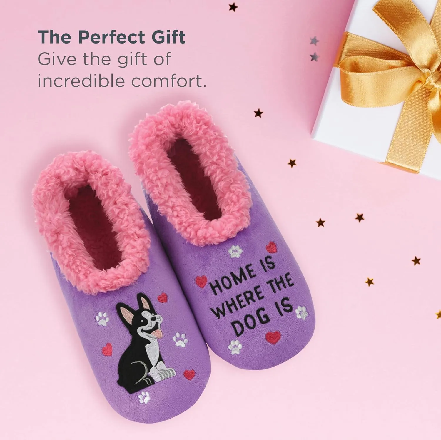 Snoozies Pairable Slipper Socks - Funny House Slippers for Women, Non-Slip Fuzzy Slipper Socks