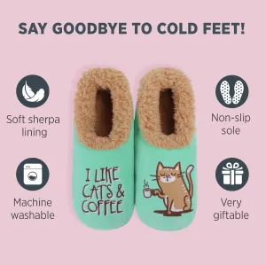 Snoozies Pairable Slipper Socks - Non-Slip Fuzzy Cat Slippers for Women