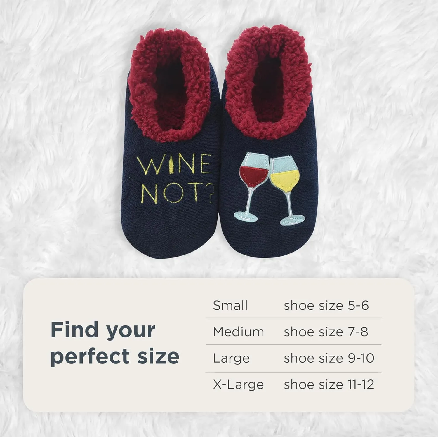 Snoozies Pairables Sherpa-lined Slipper Socks - Fuzzy and Cute Slippers for Women with Non-Slip Sole - Ladies Warm Slippers