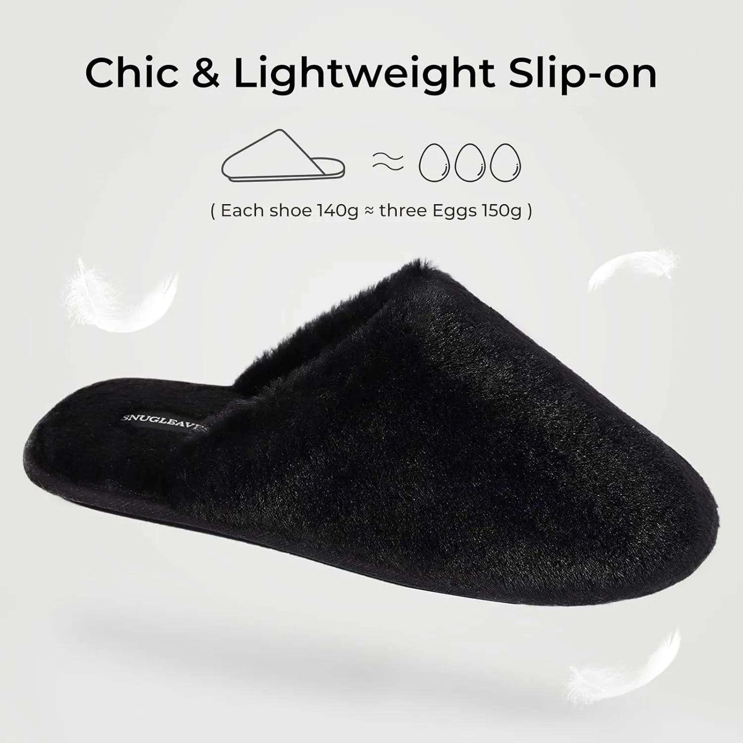 Snug Leaves Women's Fuzzy Scuff Slippers Soft Comfy Memory Foam Non-slip Indoor House Shoes