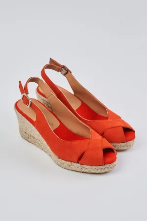 Sofia Suede Espadrille - Orange