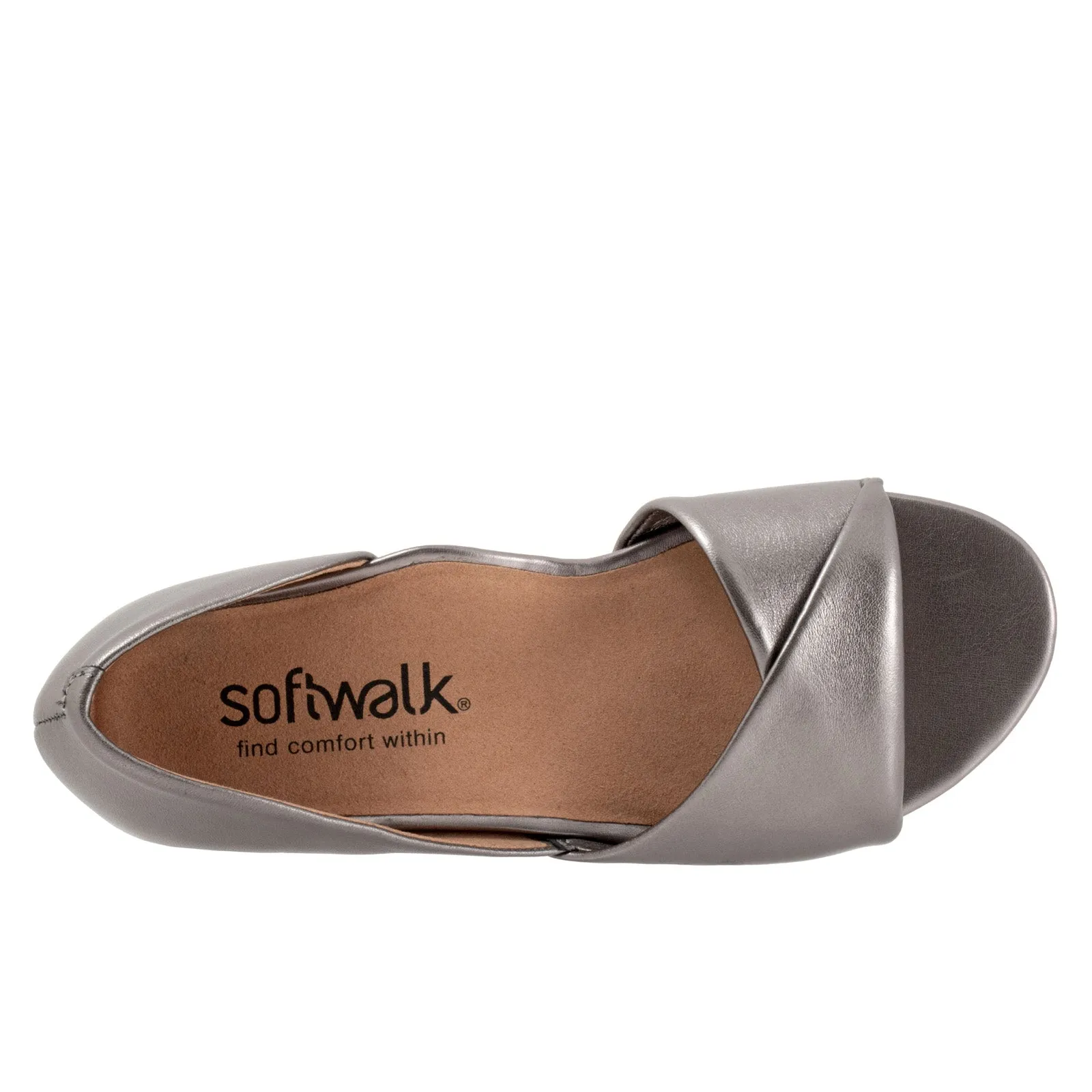 Softwalk Cypress S2307-043 Womens Gray Wide Leather Loafer Flats Shoes