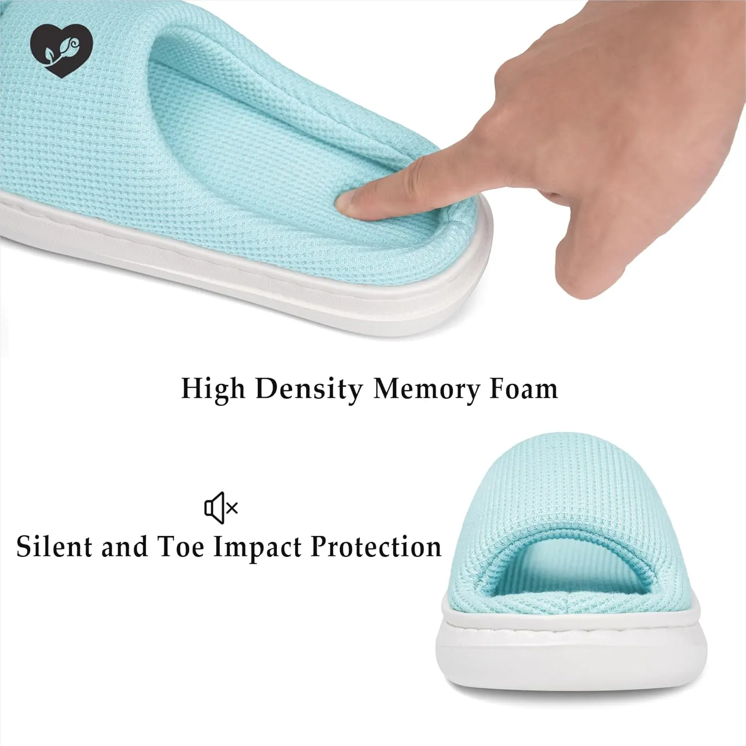 SOULROSE Summer House Memory Foam Slippers Comfy Spa Bedroom Slides Women Cloud Lightweight Waffle Cozy Open Toe Indoor Outdoor Platform Shoes