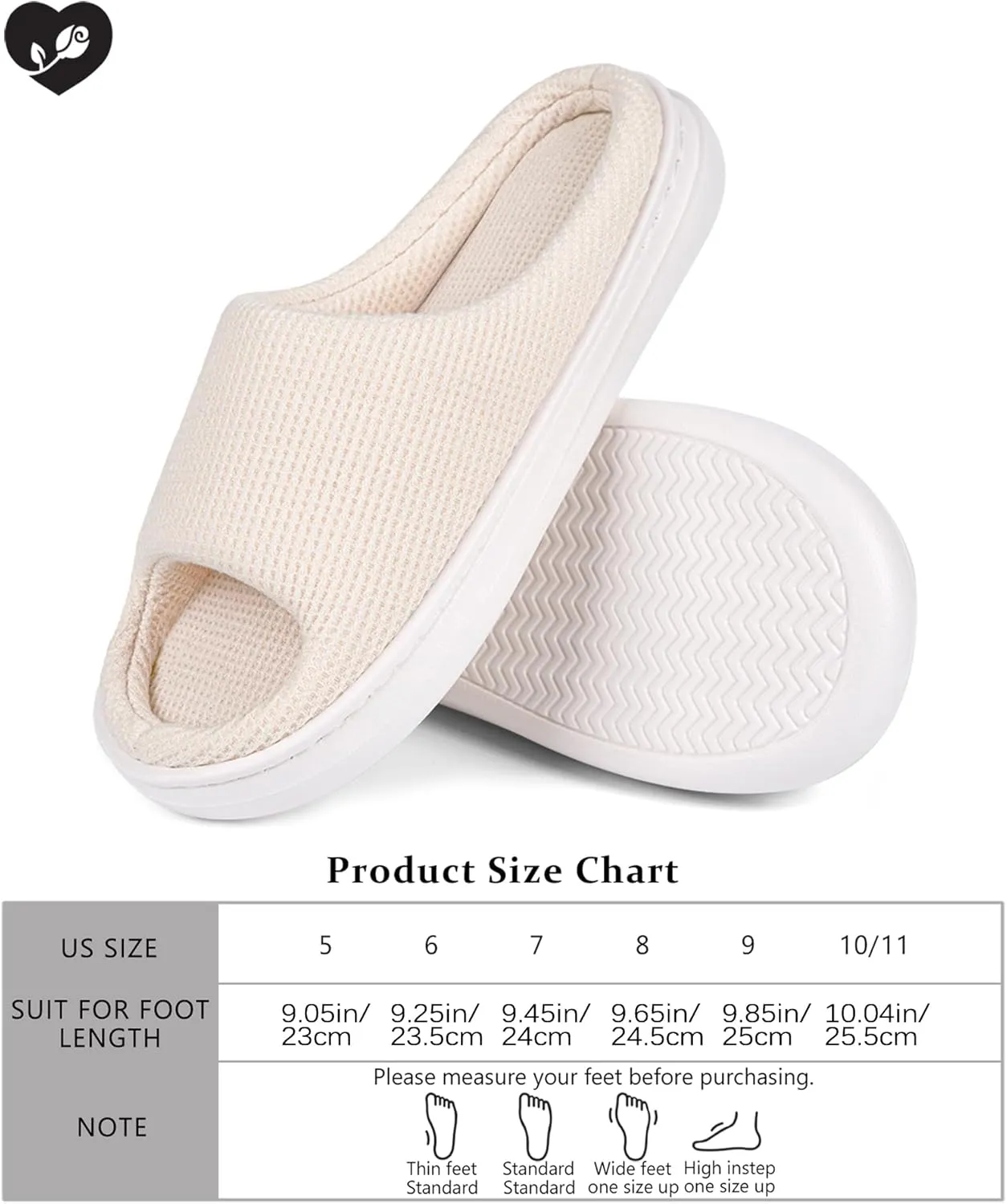 SOULROSE Summer House Memory Foam Slippers Comfy Spa Bedroom Slides Women Cloud Lightweight Waffle Cozy Open Toe Indoor Outdoor Platform Shoes