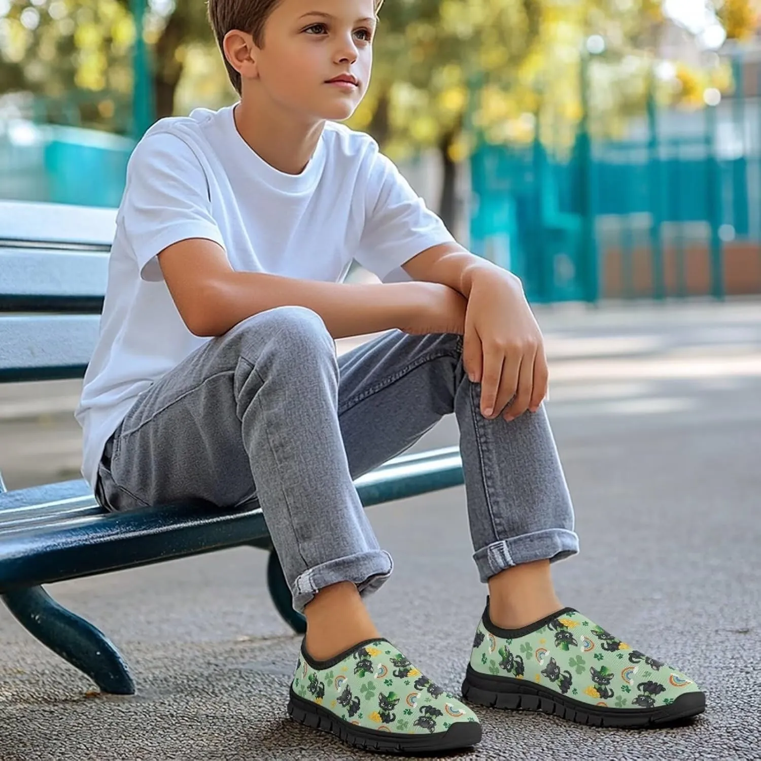 St. Patrick's Day Shoes Boys Slip On Tennis Shoes Kids Running Shoes