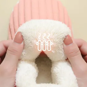 StepClouds Ultra-Soft Winter Slippers Comfy Family Plush Slippers Women's Men's Non-slip Cotton Warm Solid Color Shoes