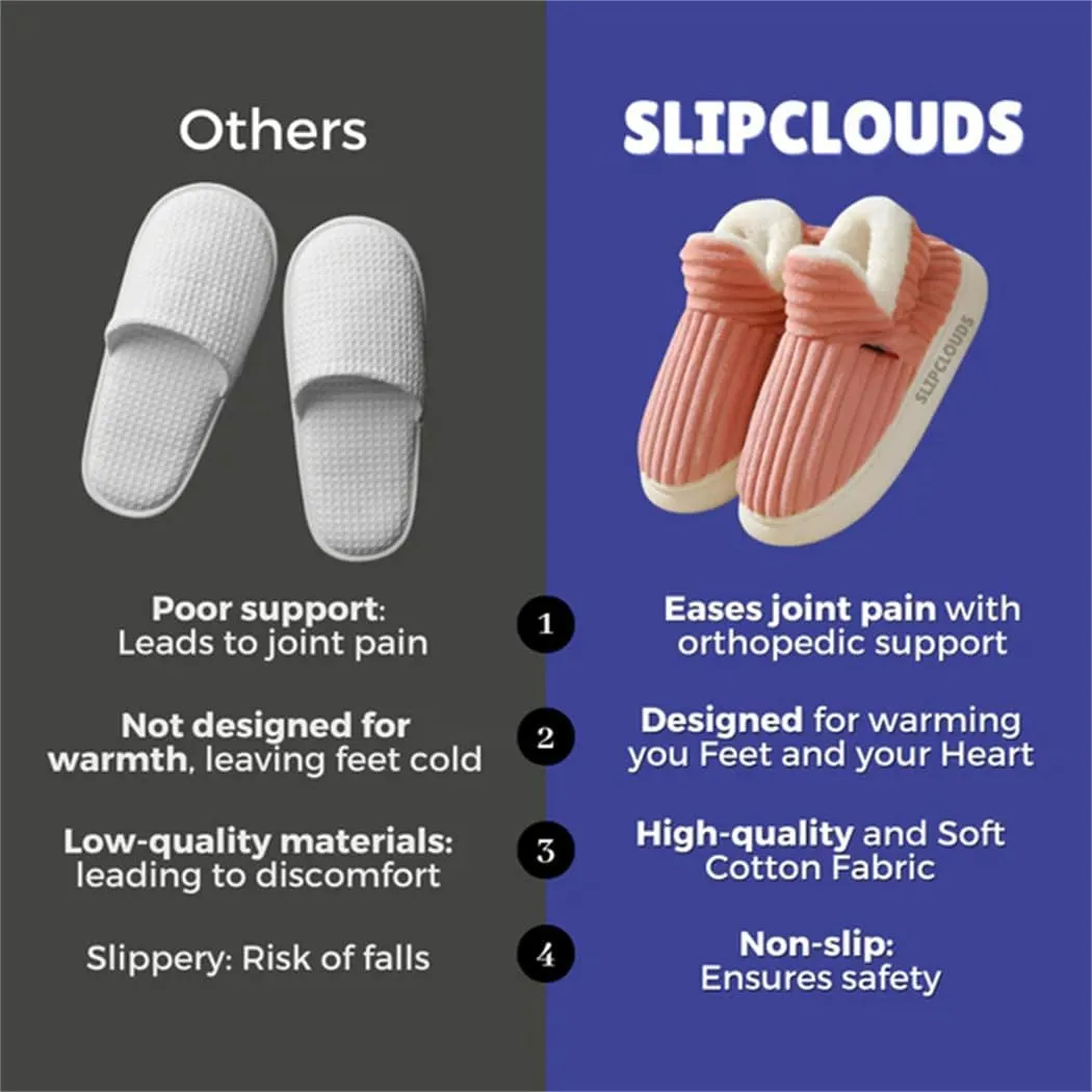 StepClouds Ultra-Soft Winter Slippers Comfy Family Plush Slippers Women's Men's Non-slip Cotton Warm Solid Color Shoes