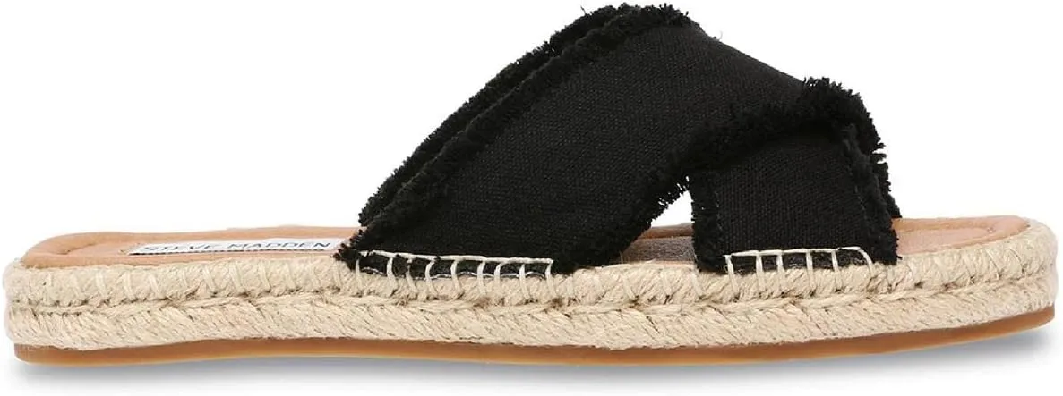 Steve Madden Womens Zelina Canvas Espadrille Slide Sandals
